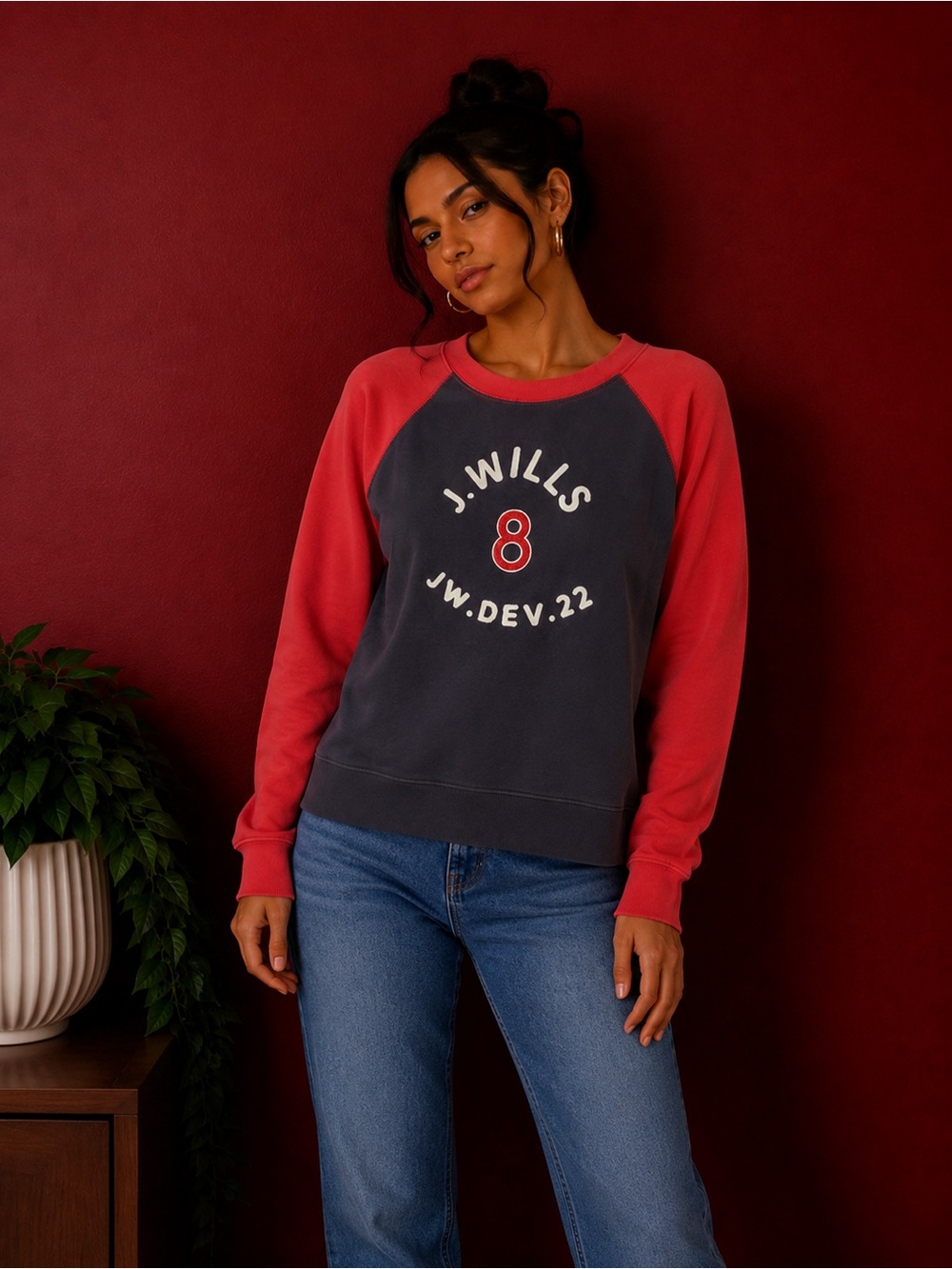 NWT Jack Wills Brandsby Boucle Graphic Crew Sweatshirt - US 4